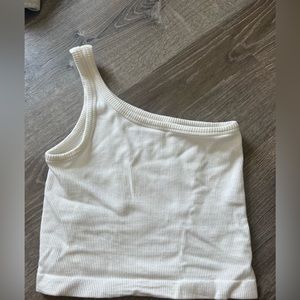 Off the shoulder white crop Top